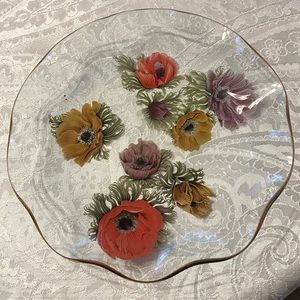 Vintage England Chance glass Floral Plate in EUC 7 inch diameter in EUC!